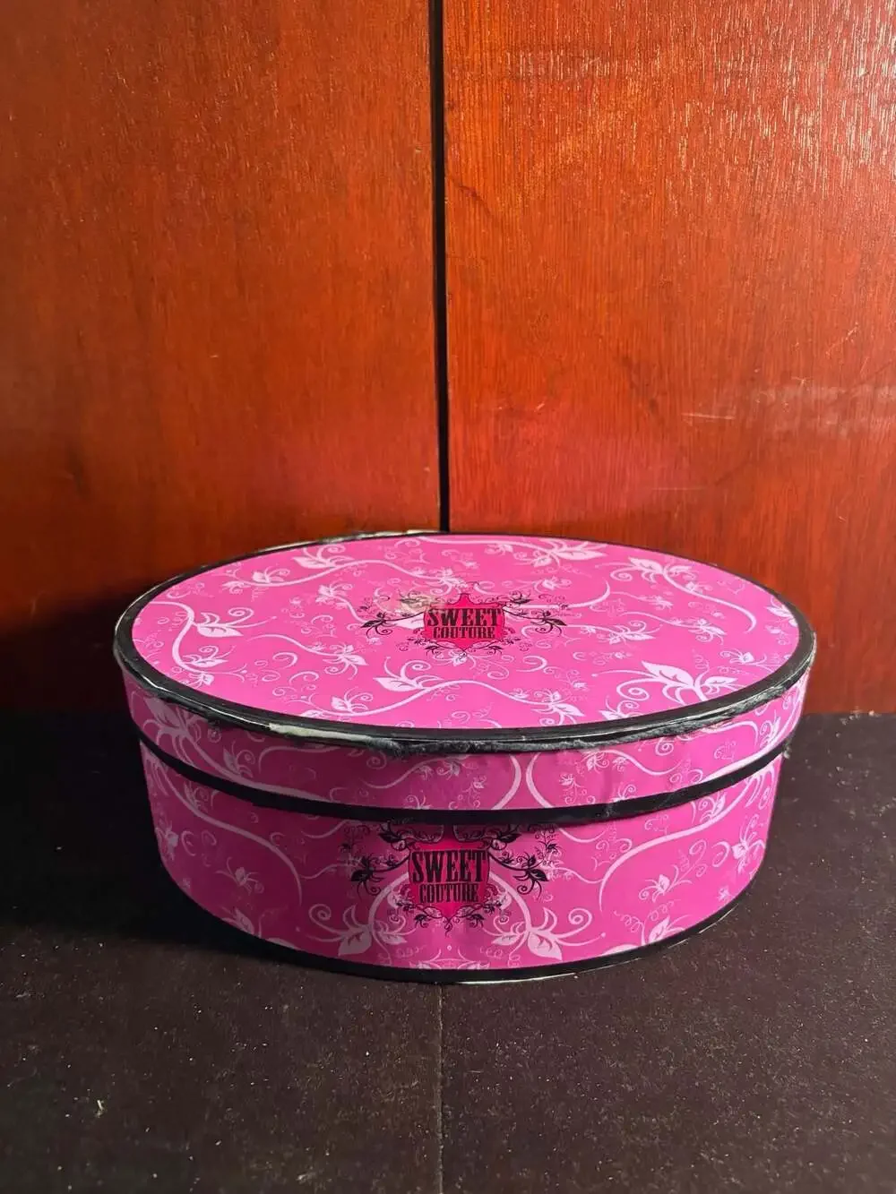 Sweet Couture Pink Floral Oval Storage Box Keepsake Hat Box
